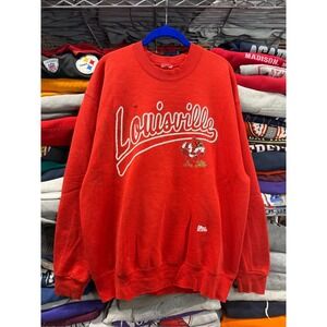Size XL Vintage 90s University of Louisville Cardinals sweatshirt crewneck red